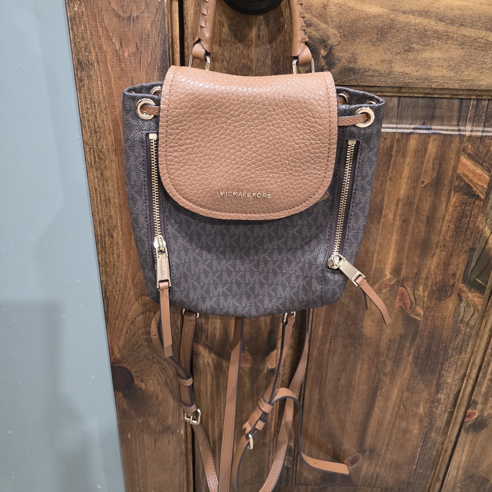 Michael Kors Brown and Gray Women's Backpack